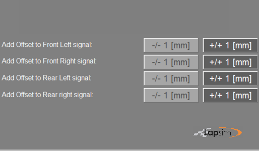 Screenshot of LapSim showing option to add offset to suspension travel signal