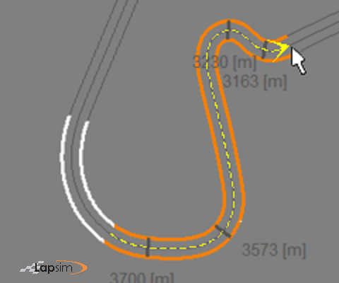 Screenshot of the LapSim GUI, showing the mouse being moved from one area past the other area
