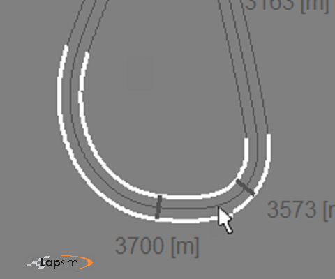 Screenshot of the LapSim GUI, showing the mouse being clicked in a grip area