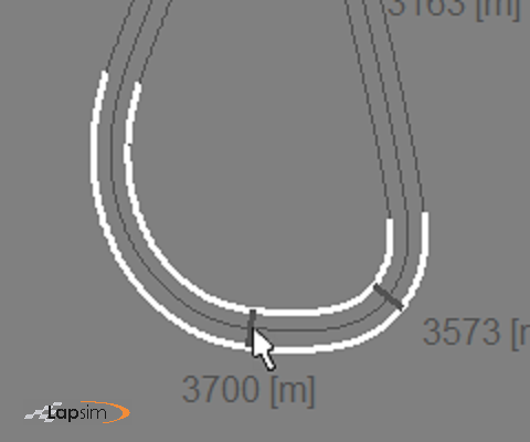 Screenshot of the LapSim GUI, showing the mouse being clicked in a grip area