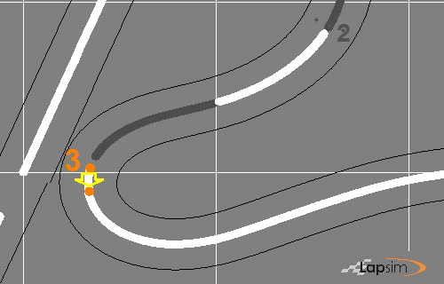 Figure showing part of the driving line zoomed into a corner point which is being moved
