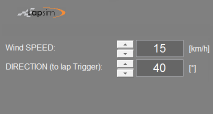 One specifies on LapSim the angle of the wind and the speed