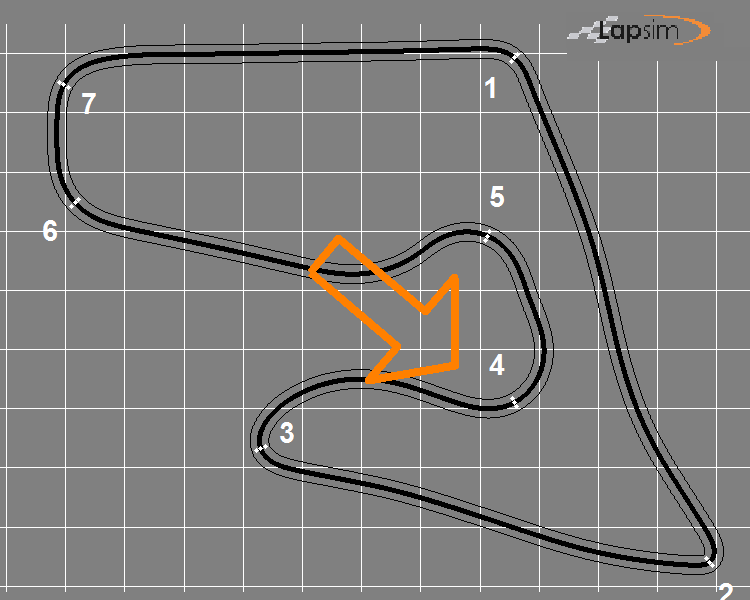 Example of the wind influence on the track map